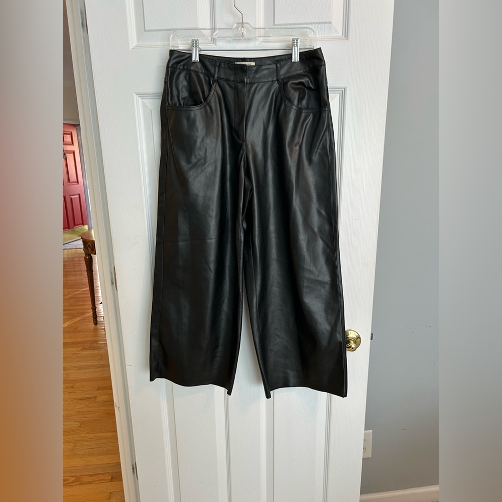 Max Studio London Black Cropped Wide-Leg Pants